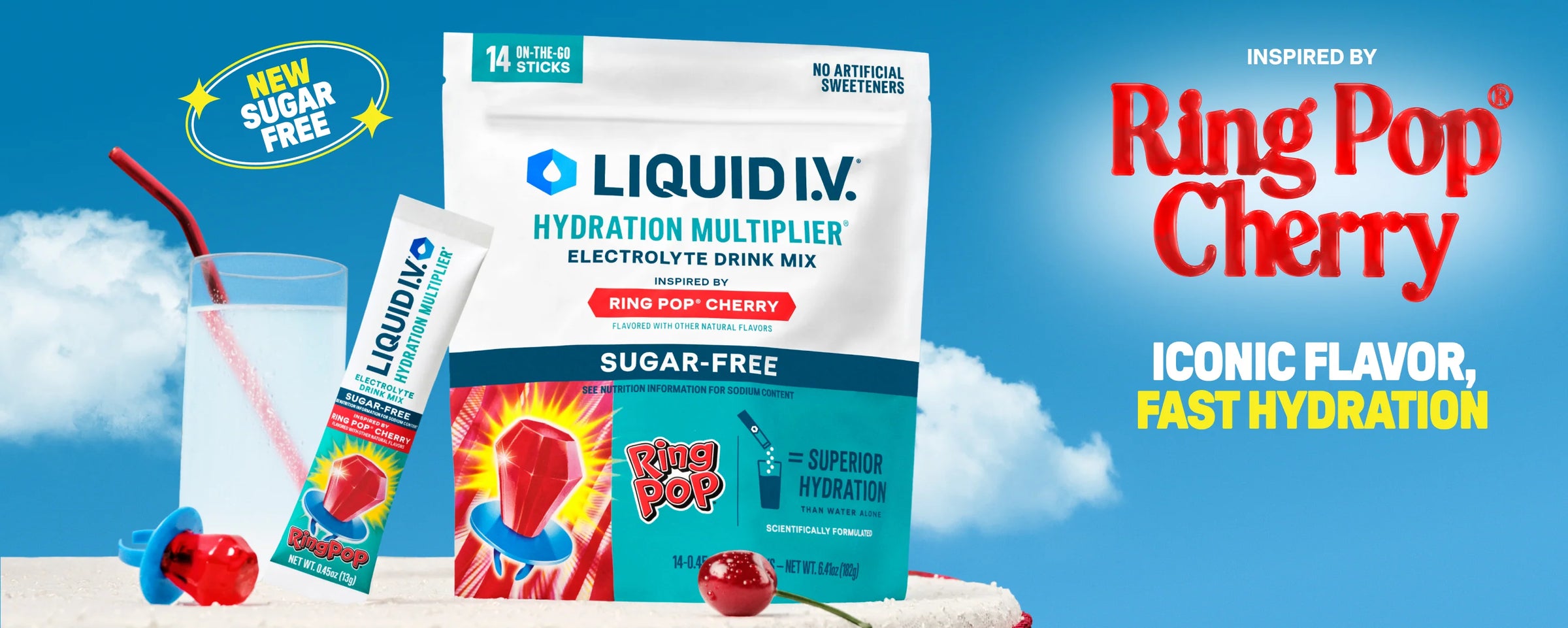 Ring Pop® Cherry Hydration Multiplier® Sugar-Free - Flavor Mix